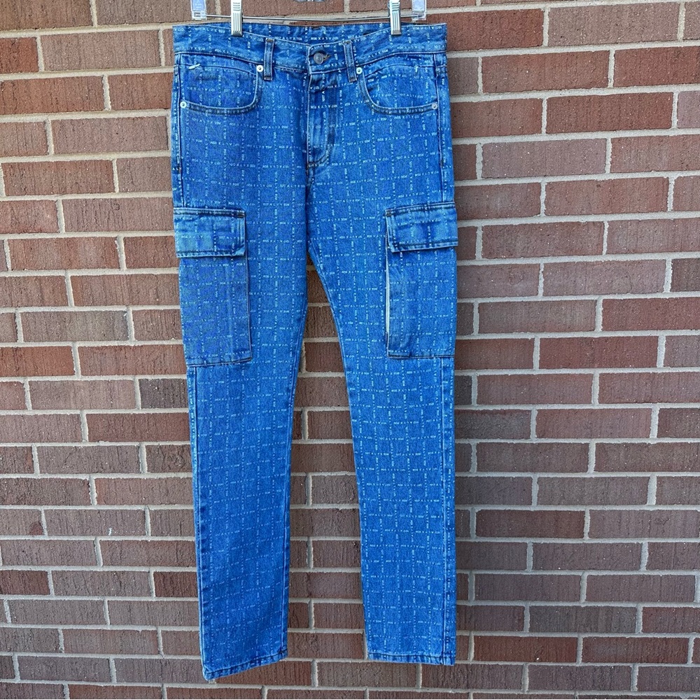 1017 ALYX 9SM Logo Check Cargo Denim Size 30 designer